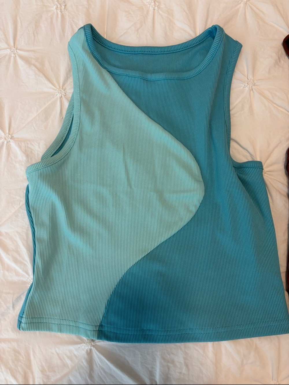 Colorblock Ribbed Tank Bundle - Blue/Teal, Coral, Brown, and Sage - Picture 4 of 11